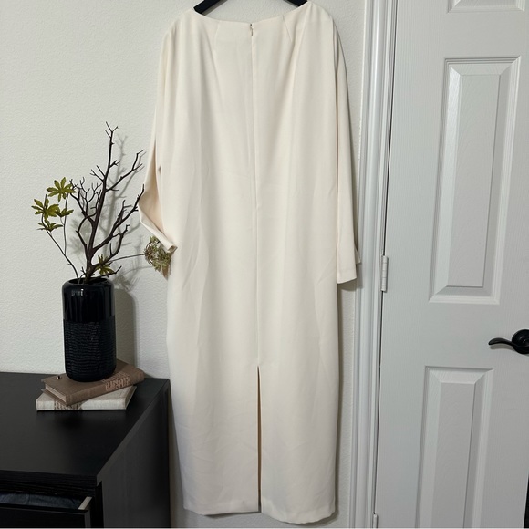 NWT ANTONIO MELANI x Elizabeth Damrich Swan Crepe Button Front Long Dress - Picture 11 of 15